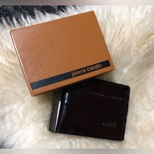 Vintage Pierre Cardin EEL-SKIN Men’s Leather Bi-Fold Wallet NEW in Box!!